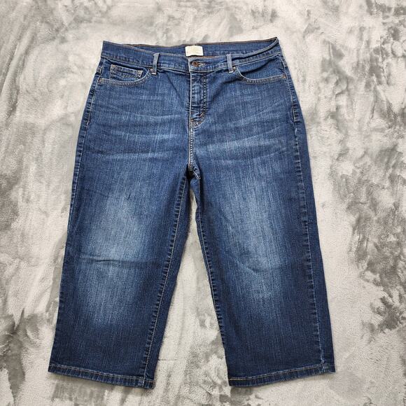 Levi's Jeans Womens 16 Blue 512 Perfectly Slimming High Rise Capri Stretch Denim - Picture 1 of 14